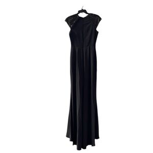 Badgley Mischka beaded cap sleeves gown. 4